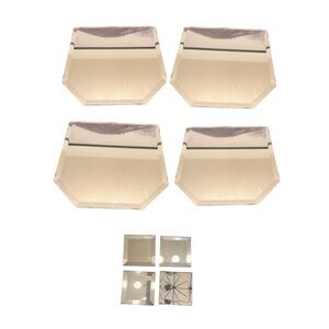 Vintage Bundle of Mirror Placemats Chargers and Matching Coasters Set of 4